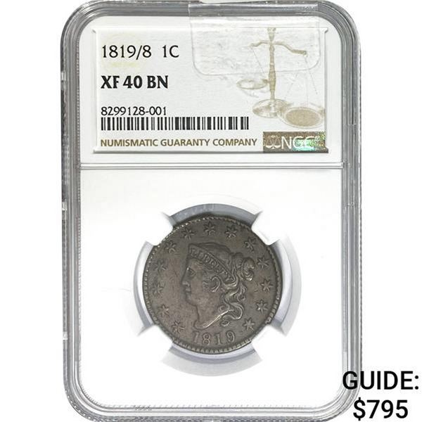 1819/8 1C NGC XF40 BN