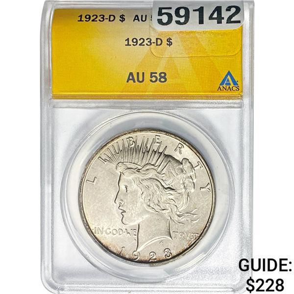 1923-D Peace Dollar ANACS AU58