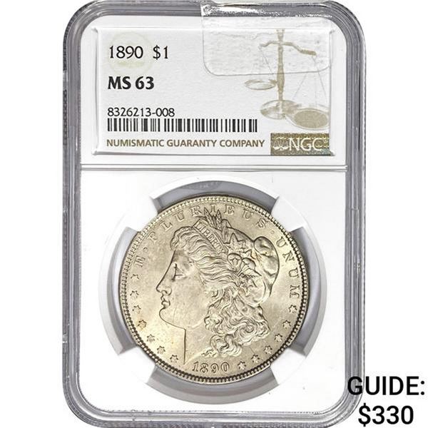 1890 $1 Morgan Dollar NGC MS63