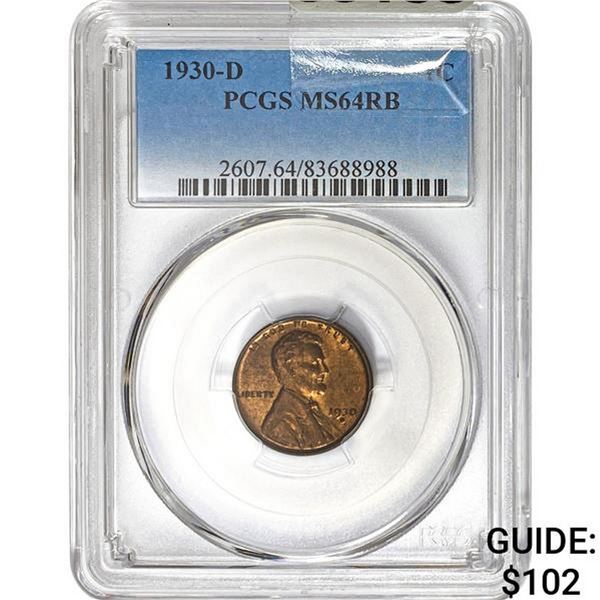 1930-D Lincoln Cent PCGS MS64RB