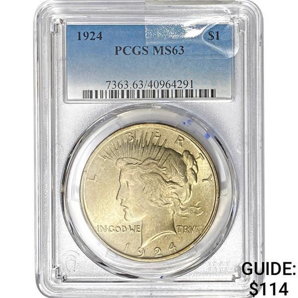 1924 Peace Dollar PCGS MS63