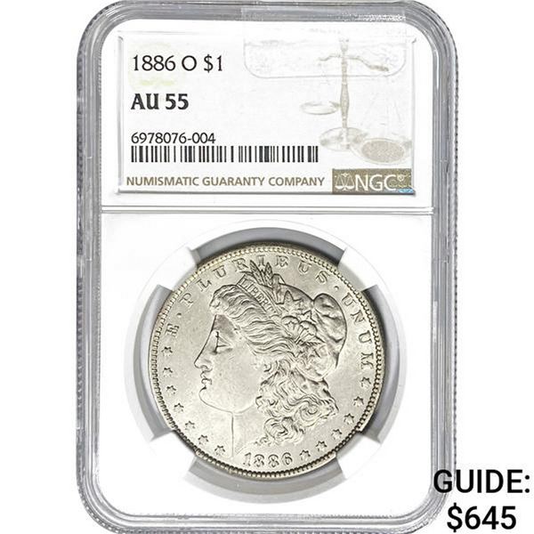 1886-O Morgan Dollar NGC AU55