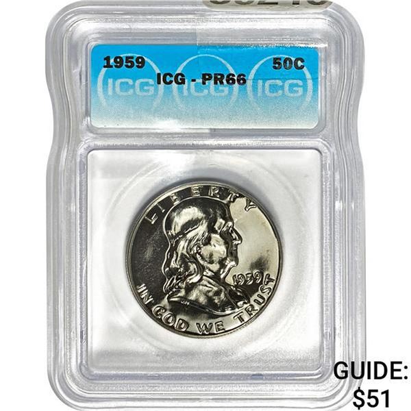 1959 Franklin Half Dollar ICG PR66