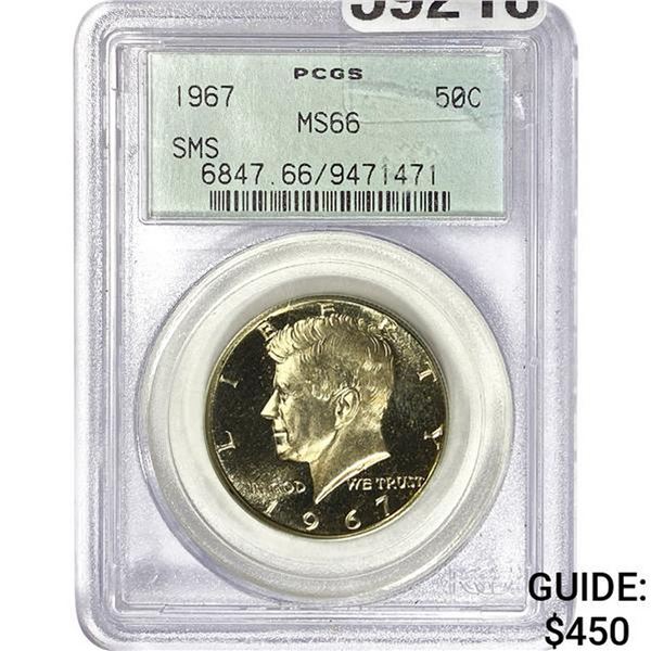 1967 SMS Kennedy Half Dollar PCGS MS66