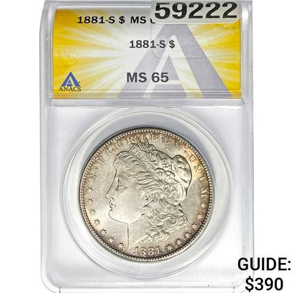 1881-S Morgan Dollar ANACS MS65