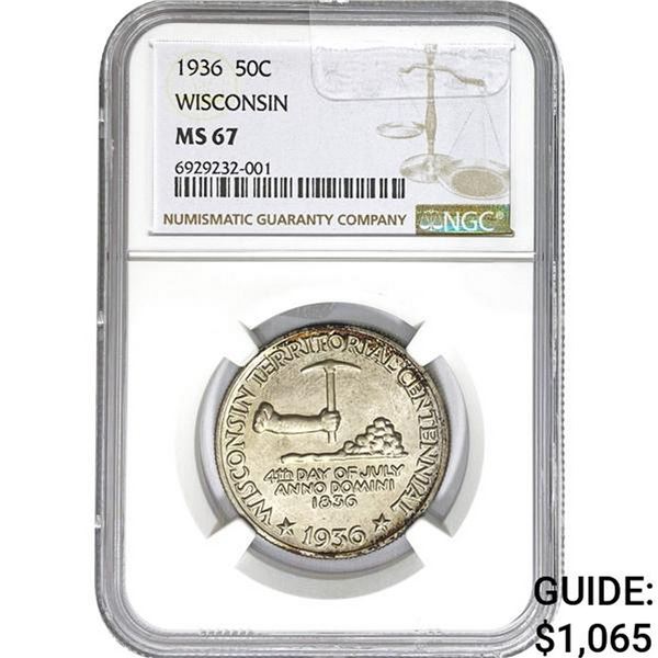 1936 Wisconsin 50C NGC MS67