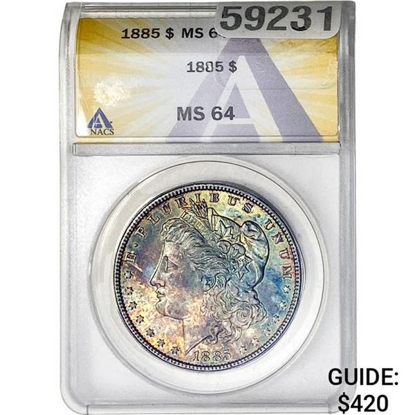 1885 Morgan Silver Dollar ANACS MS64