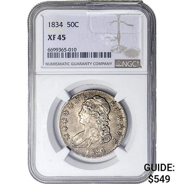 1834 50C NGC XF45