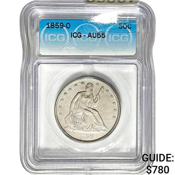1859-O Seated Liberty Half Dollar ICG AU