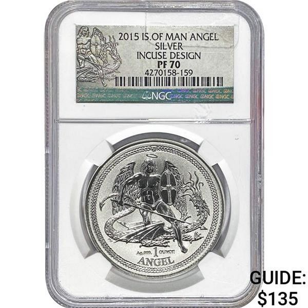 2015 Isle of Man Angel Silver NGC PF70