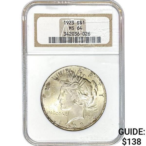 1923-S Peace Dollar ANACS MS64