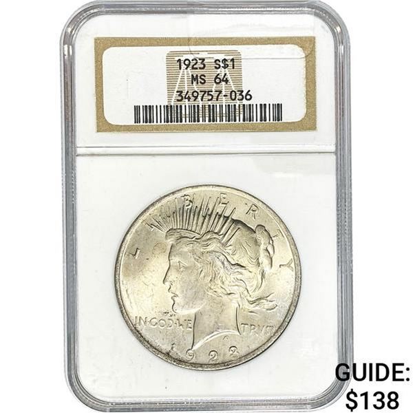 1923 Peace Dollar ANACS MS64