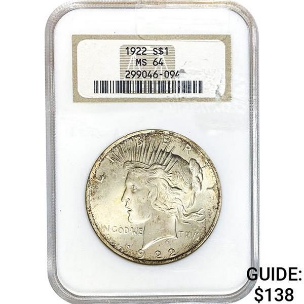 1922 Peace Dollar GSA MS64