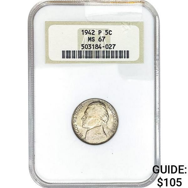 1942-P Jefferson Nickel GSA MS67