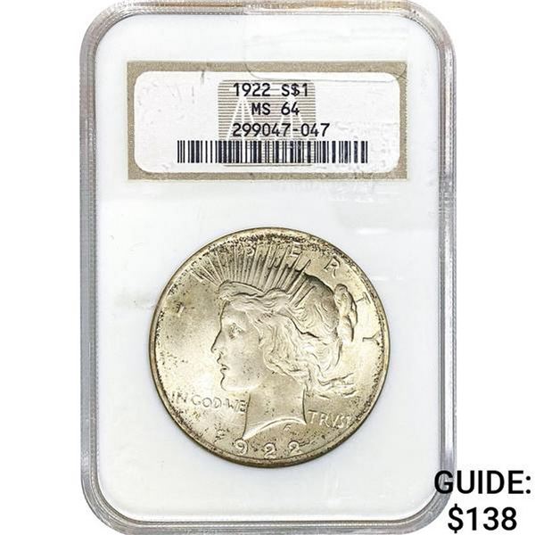 1922 Peace Dollar NGC MS64