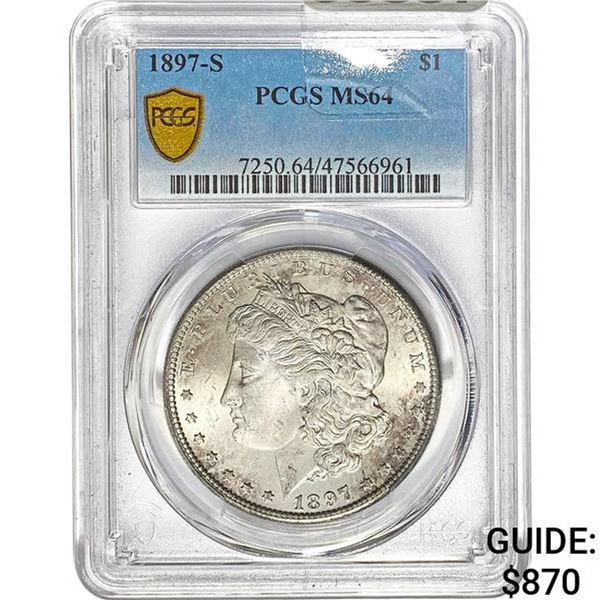 1897-S Morgan Silver Dollar PCGS MS64
