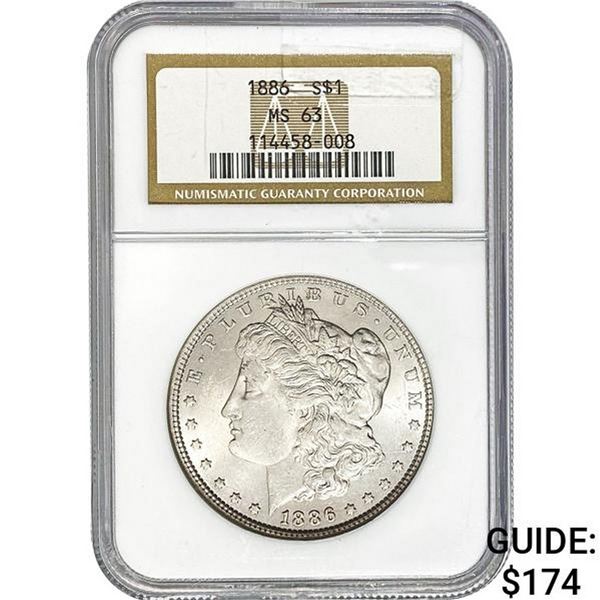 1886 Morgan Silver Dollar NGC MS63