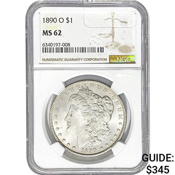 1890-O Morgan Silver Dollar NGC MS62