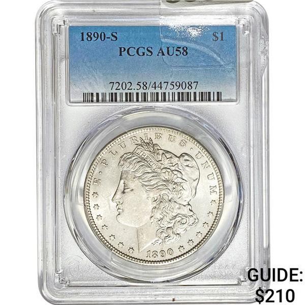 1890-S Morgan Dollar PCGS AU58