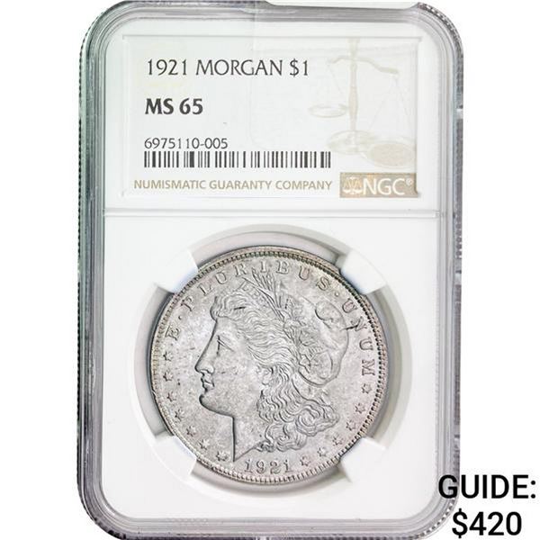 1921 Morgan Silver Dollar NGC MS65