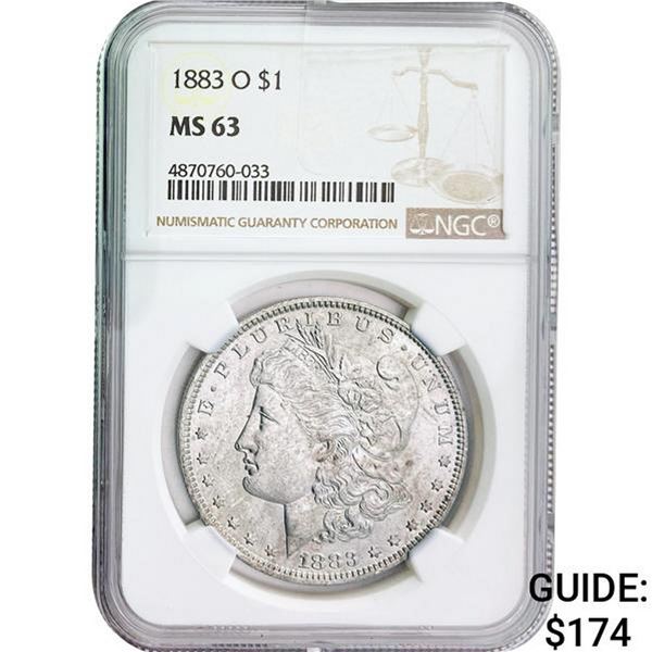 1883-O Morgan Silver Dollar NGC MS63