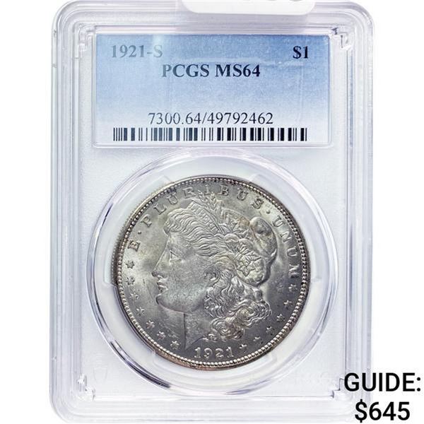 1921-S Morgan Silver Dollar PCGS MS64