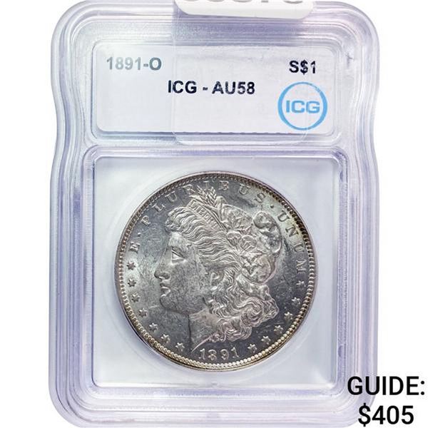 1891-O Morgan Silver Dollar ICG AU58