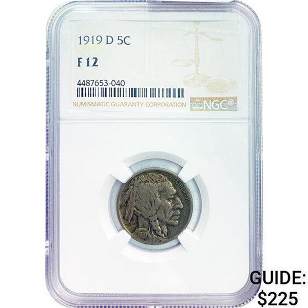 1919-D Buffalo Nickel NGC F12