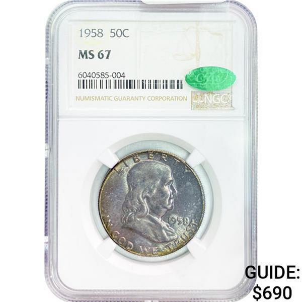 1958 Franklin Half Dollar NGC MS67
