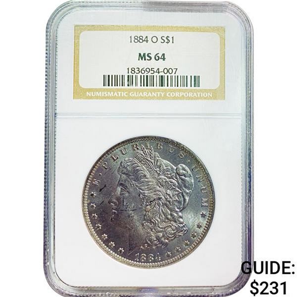 1884-O Morgan Silver Dollar NGC MS64