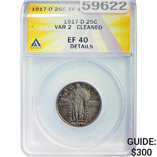 1917-D 25C Standing Liberty ANACS EF40