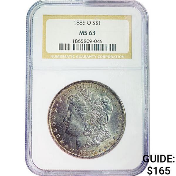 1885-O Morgan Silver Dollar NGC MS63