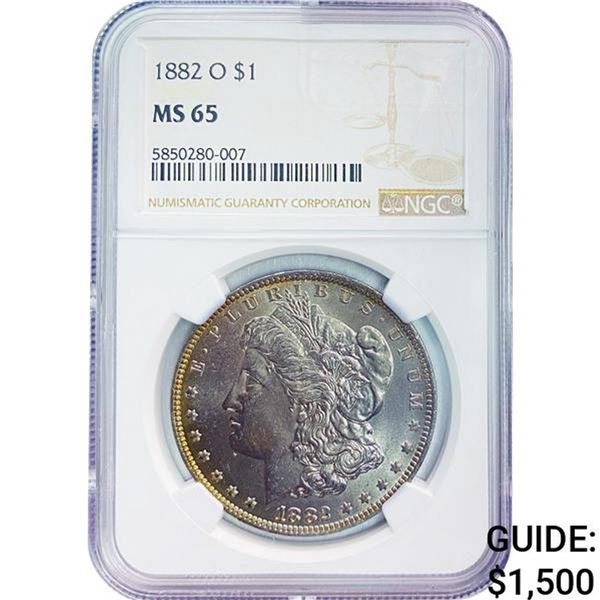 1882-O Morgan Silver Dollar NGC MS65
