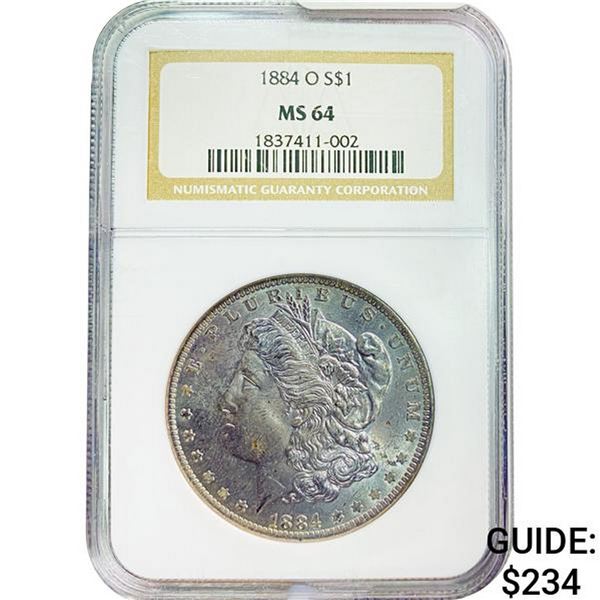 1884-O Morgan Silver Dollar NGC MS64