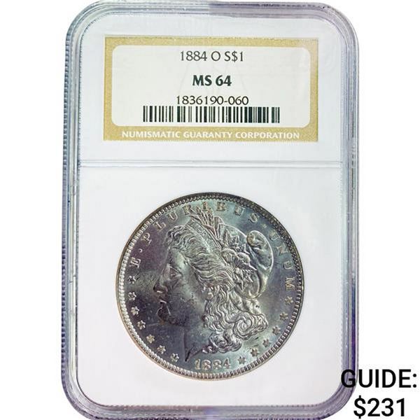 1884-O Morgan Silver Dollar NGC MS64