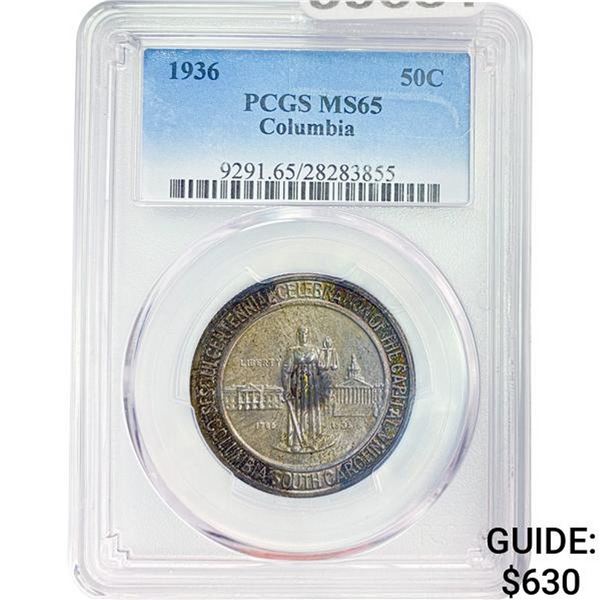1936 Columbia 50C PCGS MS65