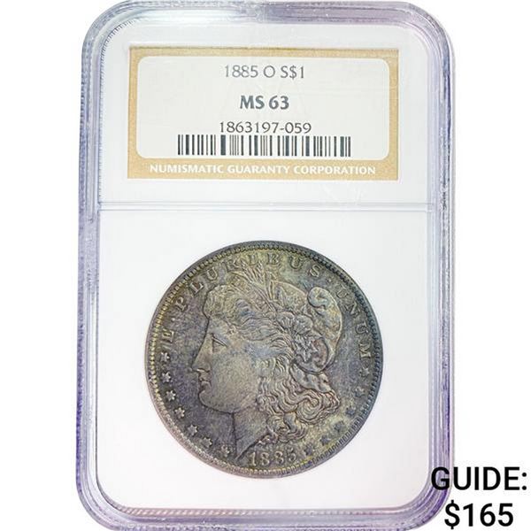 1885-O Morgan Silver Dollar NGC MS63