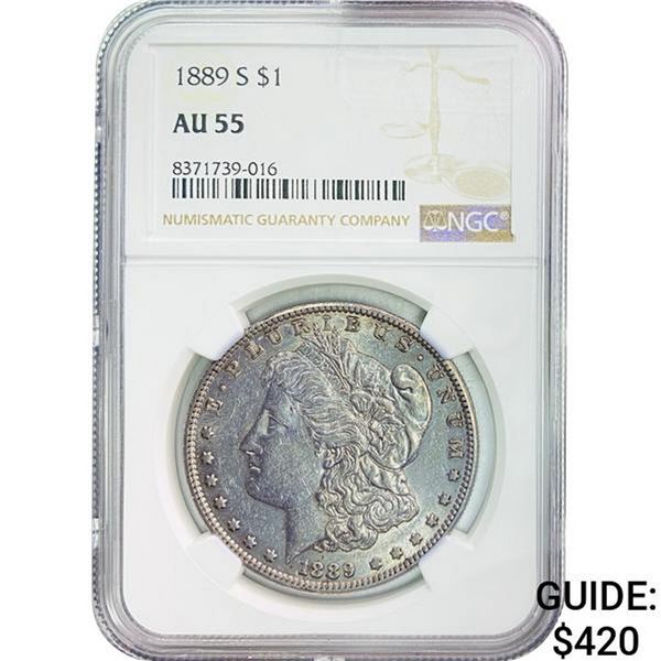 1889-S Morgan Dollar NGC AU55