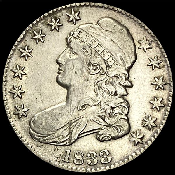 CLOSELY UNCIRCULATED 1833 Capped Bust Half Dollar