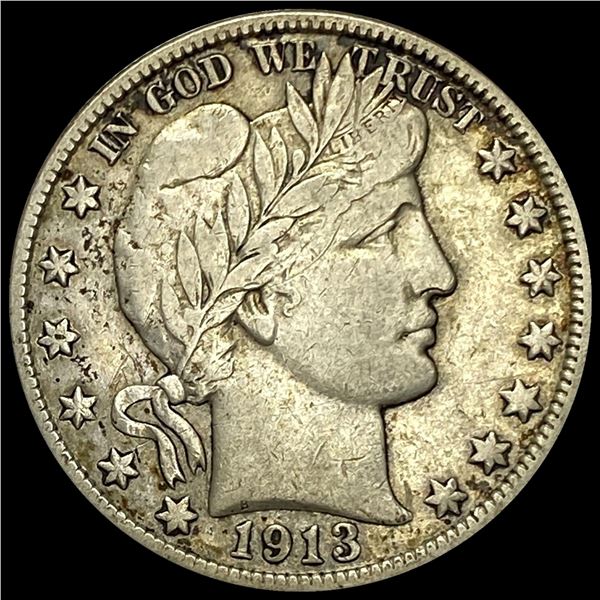 LIGHTLY CIRCULATED 1913-D Silver Barber Half Dollar