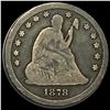 Image 1 : NICELY CIRCULATED 1878-CC Silver Quarter Dollar (Seated Liberty)