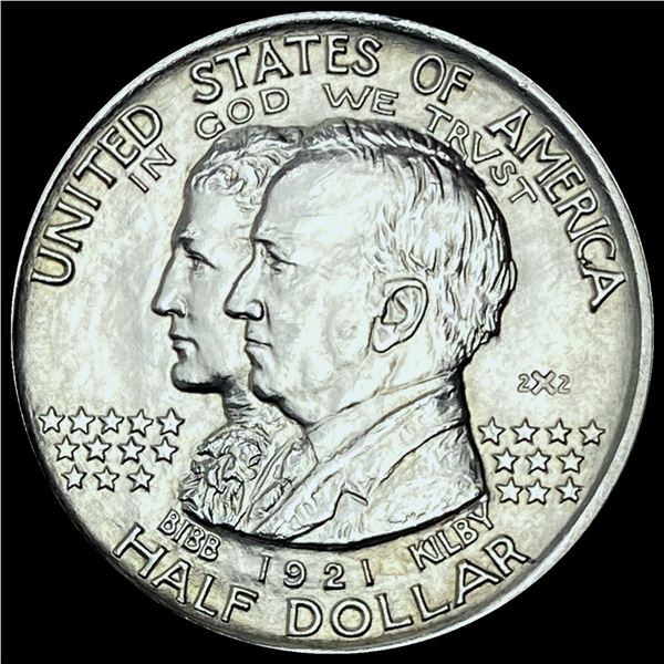 GEM BU 1921 Silver Half Dollar Alabama Centennial