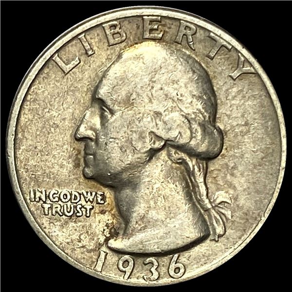 CLOSELY UNCIRCULATED 1936-S Silver Washington Quarter