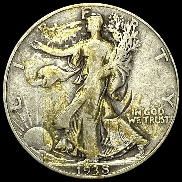 LIGHTLY CIRCULATED 1938-D Silver Walking Liberty Half Dollar