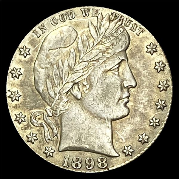 CLOSELY UNCIRCULATED 1898-S Silver Barber Quarter