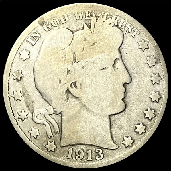 NICELY CIRCULATED 1913 Silver Barber Half Dollar