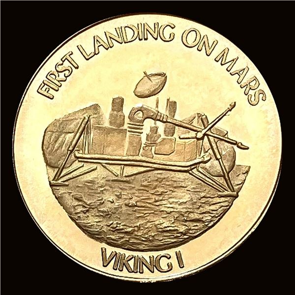 NICELY CIRCULATED 1979 14kt Gold Medal "First Landing on Mars" Viking I