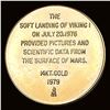 Image 2 : NICELY CIRCULATED 1979 14kt Gold Medal "First Landing on Mars" Viking I