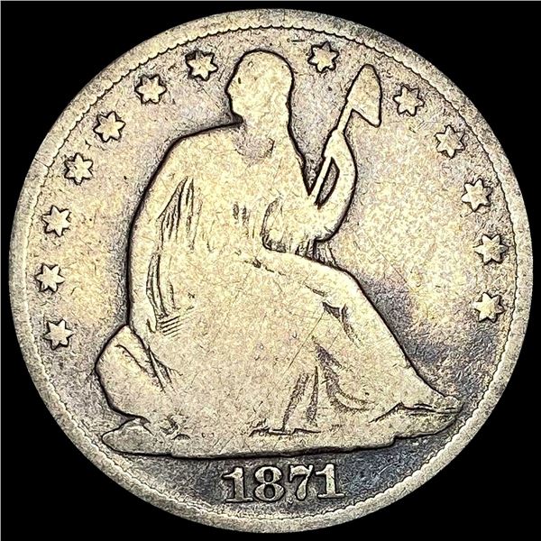 NICELY CIRCULATED 1871-S Silver Half Dollar