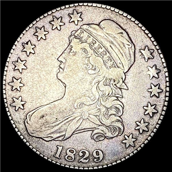 CLOSELY UNCIRCULATED 1829 Capped Bust Half Dollar